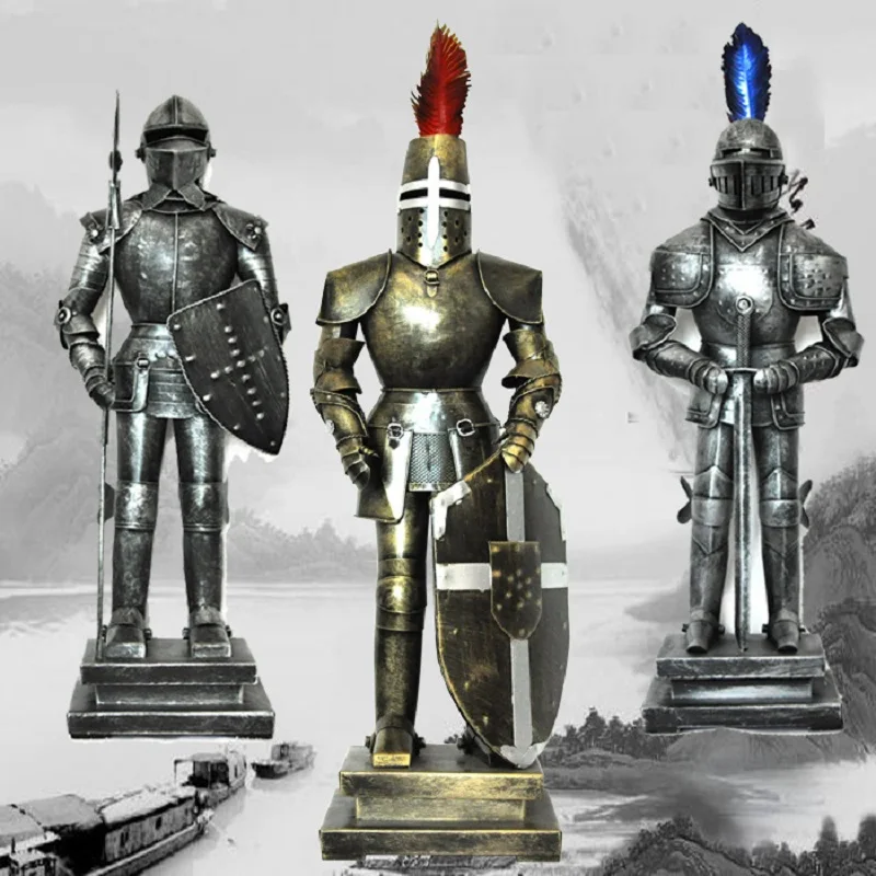Verkauf ALTE ROM ORNAMENT SKULPTUR MITTELALTER CHARAKTER STATUE KALTGEWALZTE BLATT HANDWERK GERECHTIGKEIT KRIEGER FIGUREN HOME DECORR1307