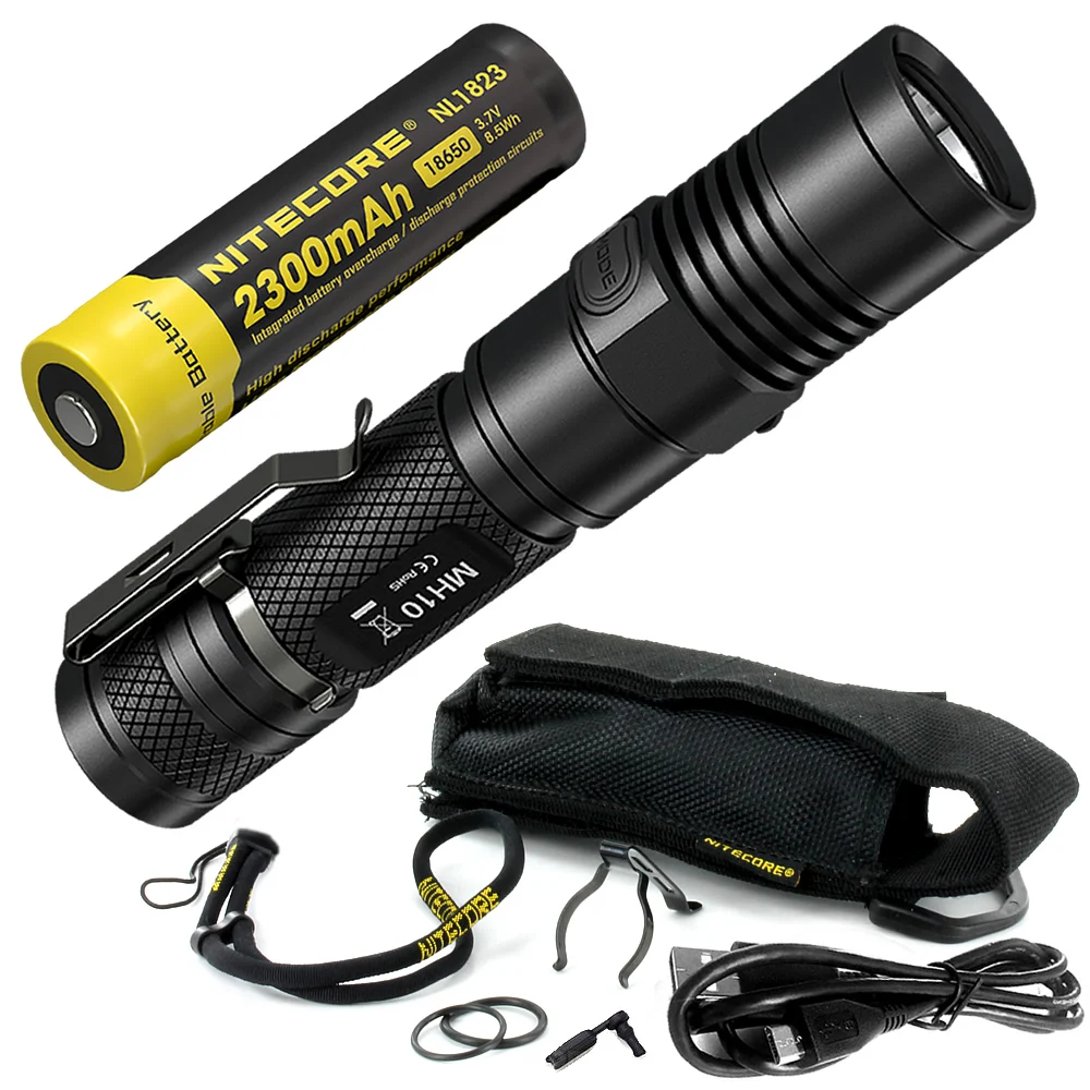 2300MAH NL1823 NITECORE MH10 1000 лм U2 светодиодный наружный перезаряжаемый портативный фонарик USB кабель для зарядки+ 1x18650 аккумулятор - Испускаемый цвет: 2300MAH NL1823