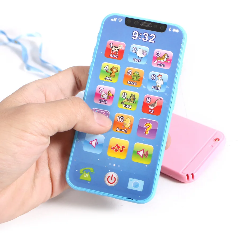 Children's Toy Musical Light-up Phone Baby Portable Telephone in Russian Chirstmas Gift Math Dummy Educational Mobile Smartphone