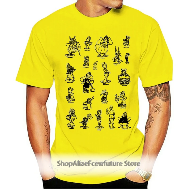 

New Asterix And Obelix Tshirt Classic Round Neck T-shirt Print T Shirt