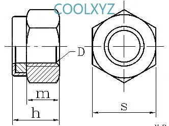 Американский нейлоновый замок гайка из нержавеющей стали самоблокирующаяся