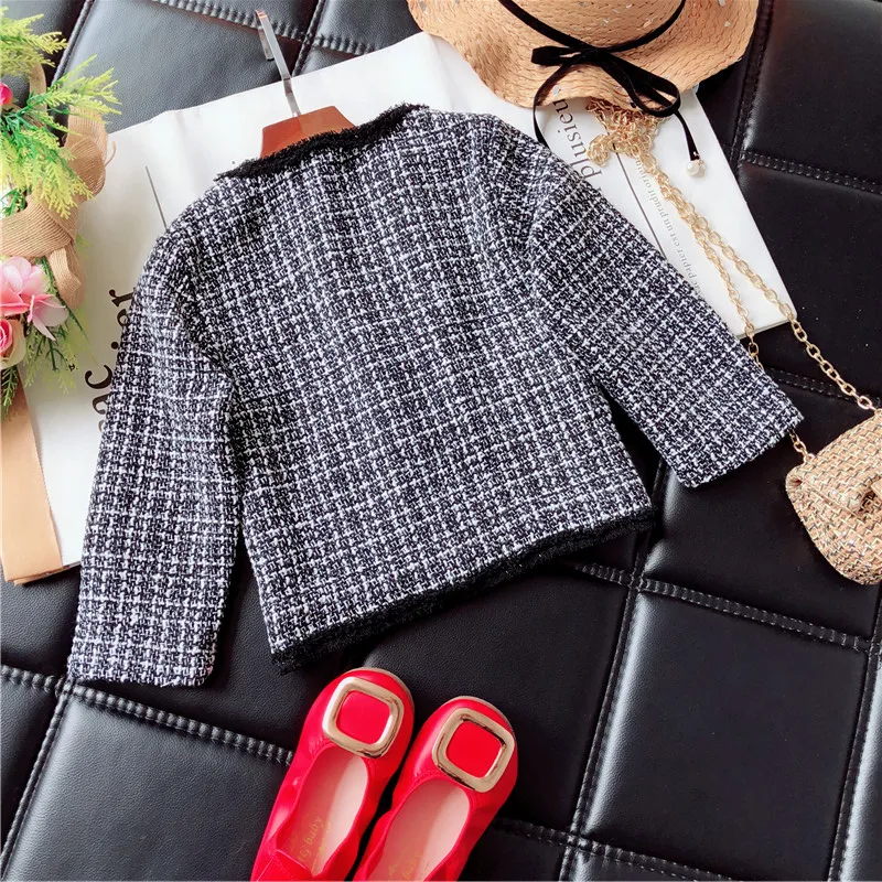 2019 для девочек зимняя одежда комплект с длинными рукавами плед кардиган + Шорты