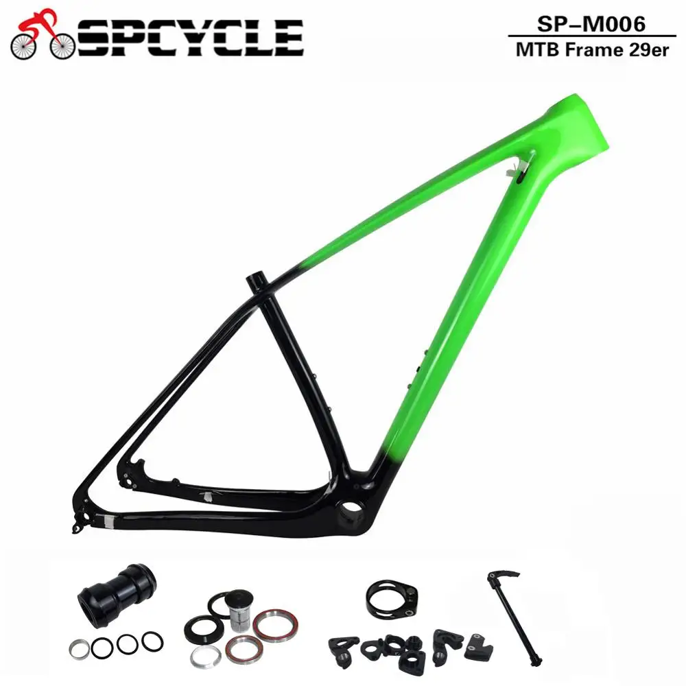 Spcycle 29er полная карбоновая Передняя Велосипедная вилка рама 27,5 er горный велосипед карбоновая рама 650B T1000 карбоновая жесткая рама градиентного цвета