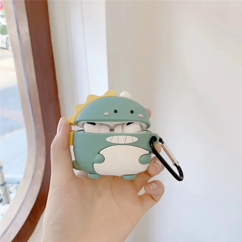 

For AirPods Pro Case Dinosaur Cartoon Soft Silicone Wireless Earphone Cases For Apple Airpods Case Cute Cover Funda