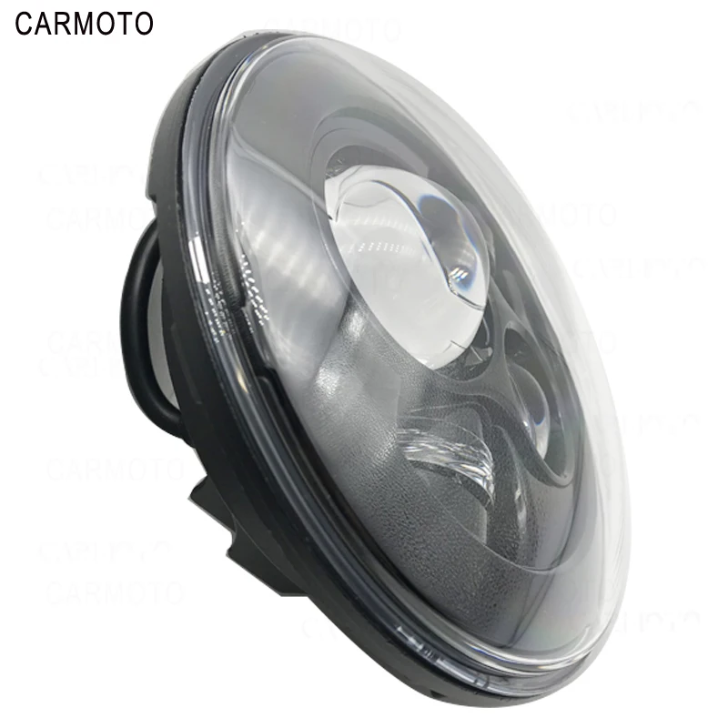 1pcs 7 Inch DOT SAE E9 Motorcycle Headlamp with angle eye Led Headlight 7inch housing bucket trim ring for Touring Electra Glide