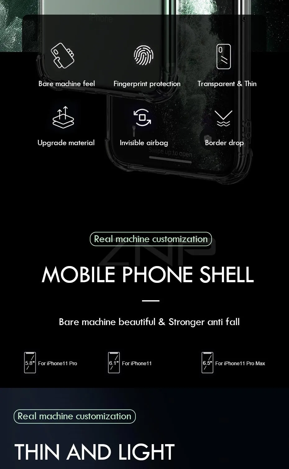 ZNP роскошный противоударный силиконовый чехол для iPhone 11 Pro Max мягкий прозрачный противоударный чехол s для iPhone X XR XS 11 Max чехол для телефона