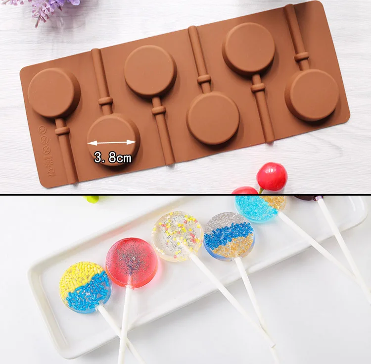 

Silicone Round Lollipop Cake Chocolate Soap Pudding Jelly Candy Ice Cookie Biscuit Mold Mould Pan Bakeware B99