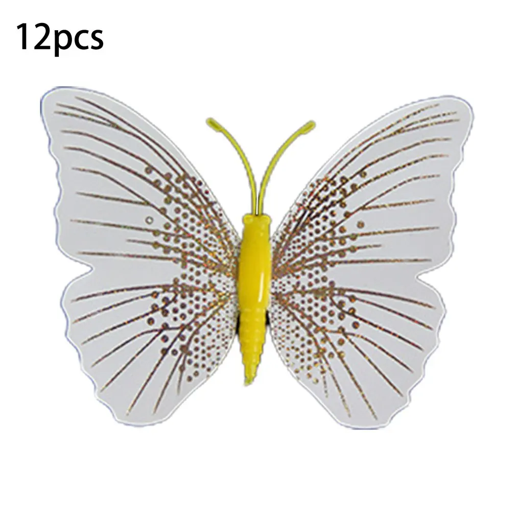 

Hot 12PCS Luminous Fridge Magnets 3D Butterfly Design Decal Art Stickers Room Home Decor DIY Wall Decoration