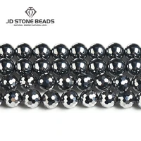 wholesale natural terahertz round loose beads diy bracelet gifts for men women healing stone 4 6 8 10 12 14mm jewelry making