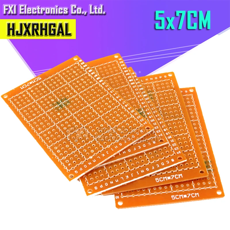 2 шт. 5*7 см pcb прототип бумага Медь PCB 5*7 Универсальный Эксперимент Матрица платы 5x7 см бренд igmopnrq