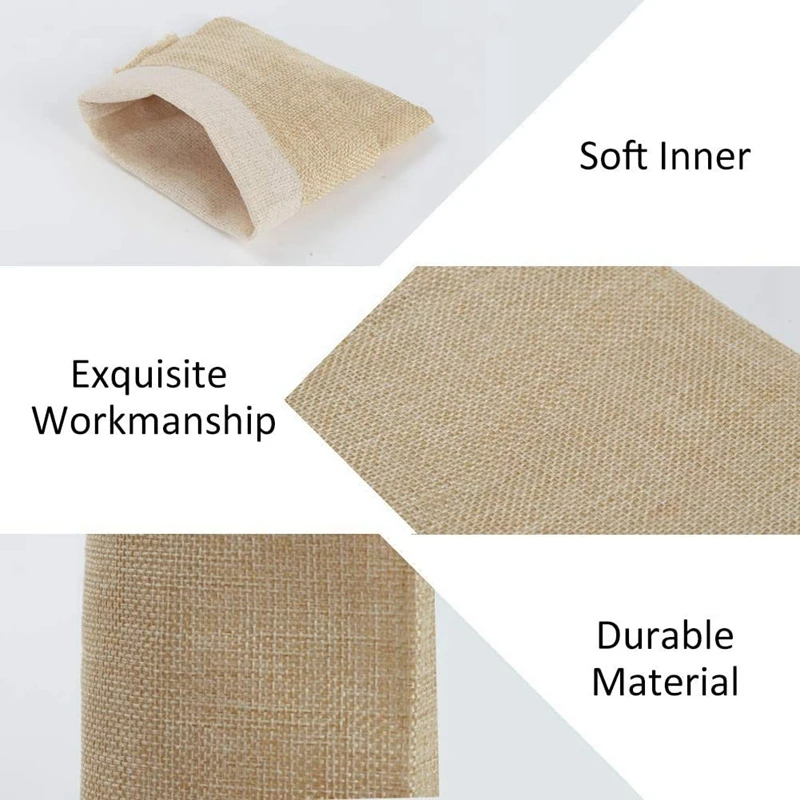 

100 Pcs 5X7 Inch Burlap Bags with Drawstring Jute Drawstring Bags for Party Favors Wedding Party Favor & Gifts