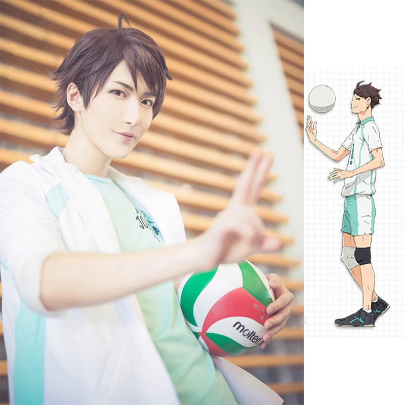 Haikyuu! Волейбол Toru Oikawa Toor короткий коричневый лоскутный многослойный термостойкий