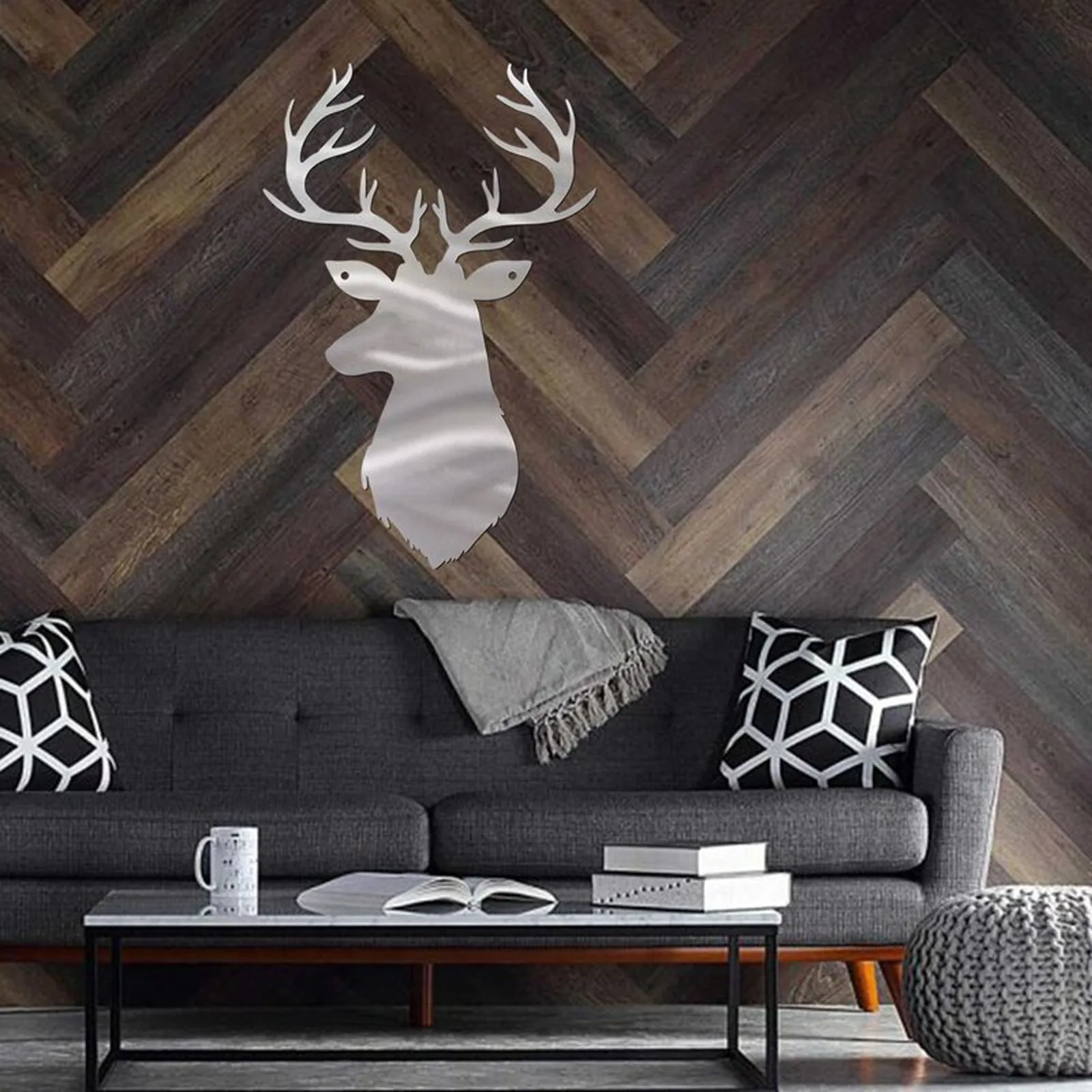 Christmas Ellie Deer Head Metal Crafts Antlers Wall Decoration Navidad Noel 2022 New Year Xmas Decor Рождество Navidad#g4 | Дом и сад
