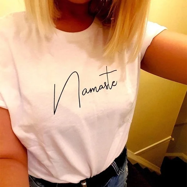 

Namaste футболка гранж tumblr young hipster вечерние уличные графические лозунги wanderlust Эстетическая футболка camisetas футболки топы O078