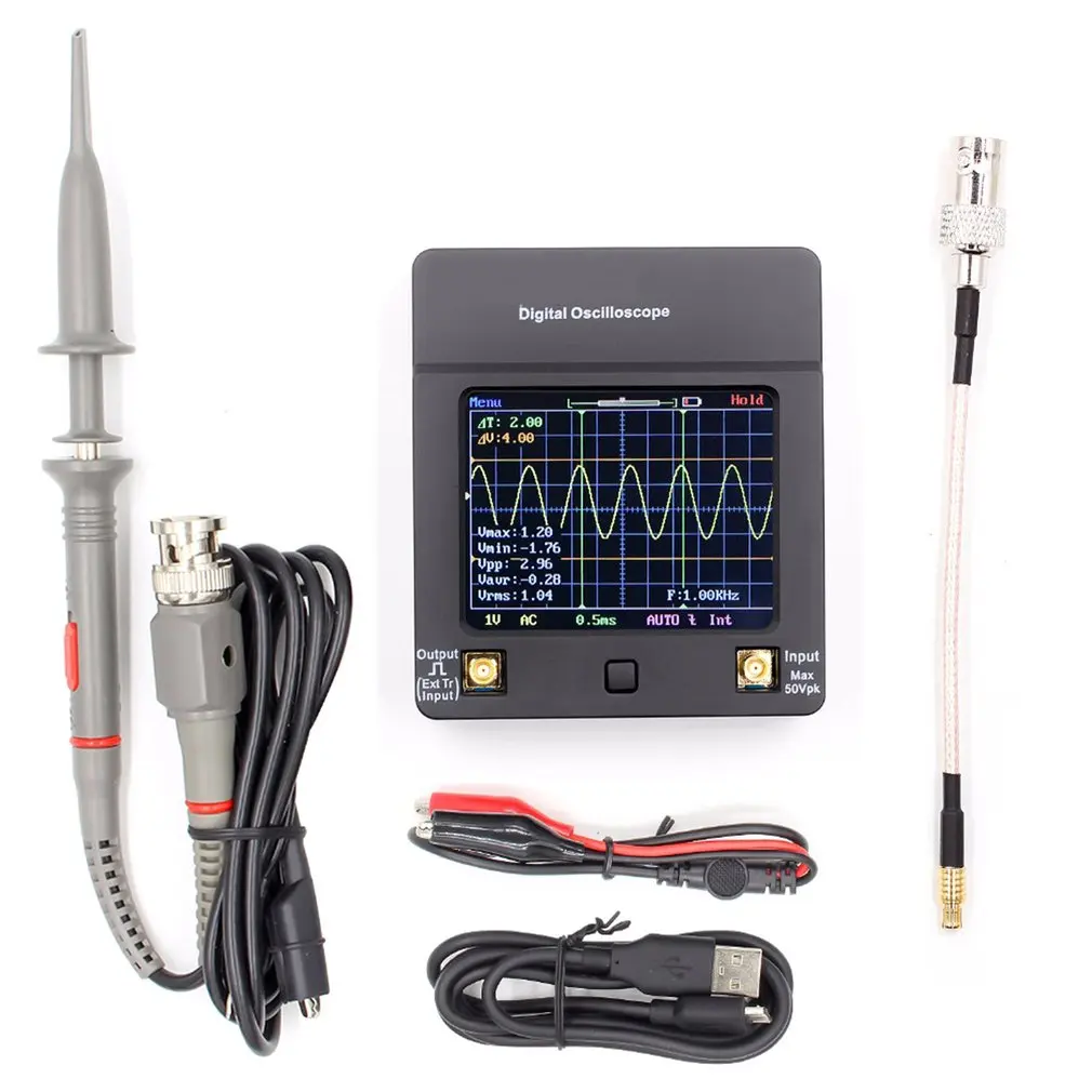 

DSO112A Portable DSO 112A TFT Mini Digital Oscilloscope Touch Contact Screen Portable USB Oscilloscope Interface 2MHz 5Msps