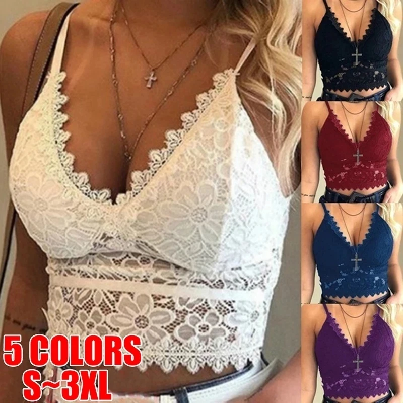 

Lace Triangle Floral Sheer Bralette Bra Non Padded Crop Top Sexy Women Bras Black Adjustable Shoulder Strap Underwear