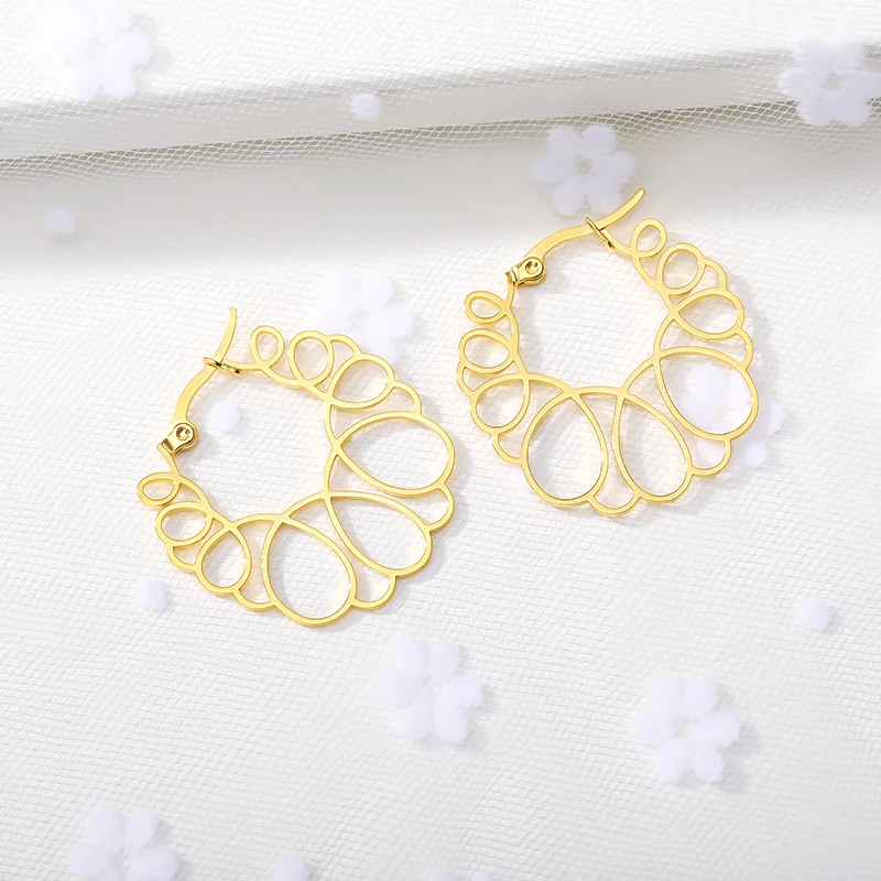 Серьги-кольца неправильной формы в стиле бохо модные ювелирные изделия из