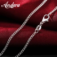 5pcs 925 sterling silver necklace 2mm sideways silver chain diy with chain clavicle chain 1618202224
