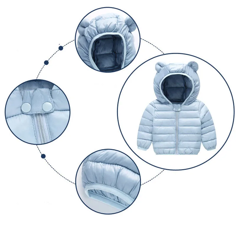 2019 Autumn Winter Baby Down Thin Parka Girls Coat Cotton Jacket Soft Warm Boy Coats Clothes | Детская одежда и обувь