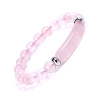 8mm natural stone beads bracelets rose crystal stone charm bracelets women fashion gift