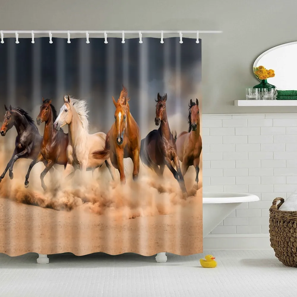 Занавеска для душа Dafield Horse декор ванной комнаты цвета хаки мужские аксессуары