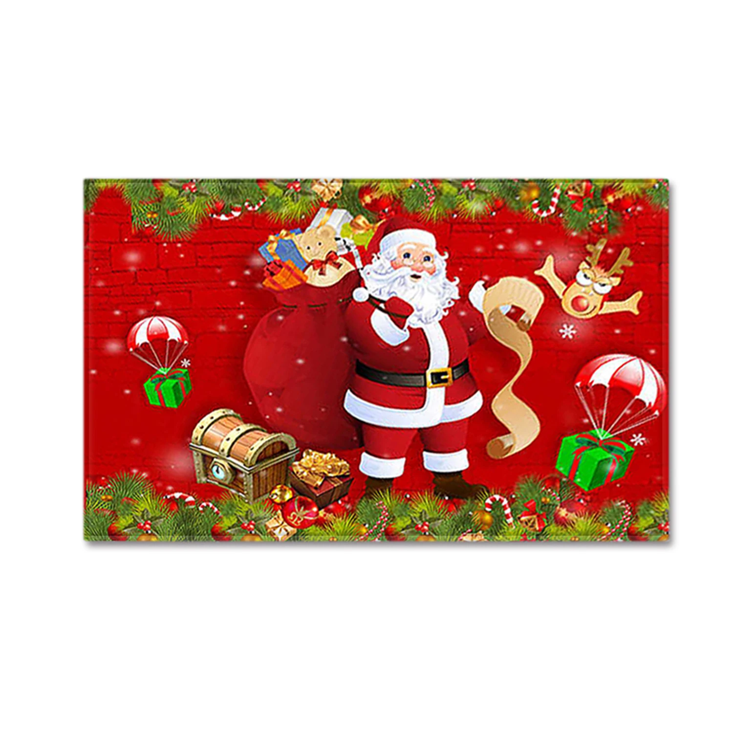 Рождественский стиль ковер дверной коврик напольный нескользящий домашний