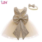 Платье для маленьких девочек на годик рождения, летнее платье принцессы с блестками, праздвечерние платье для крестин, Одежда для новорожденных