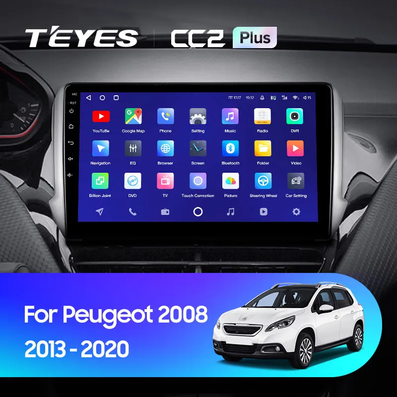 TEYES CC2 Plus Штатная магнитола For Пежо 2008 Peugeot 1 2013 2020 Android 10 до 8 ЯДЕР 4 + 64ГБ 32EQ DSP 2DIN
