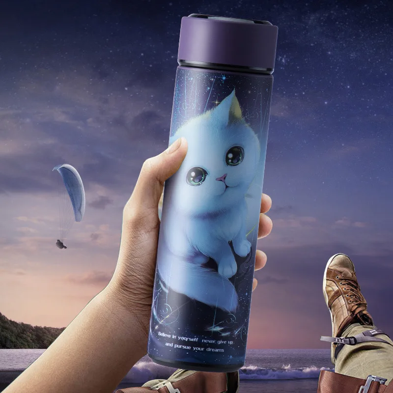 450 мл смарт термос бутылка для воды СВЕТОДИОДНЫЙ Цифровой температурный дисплей