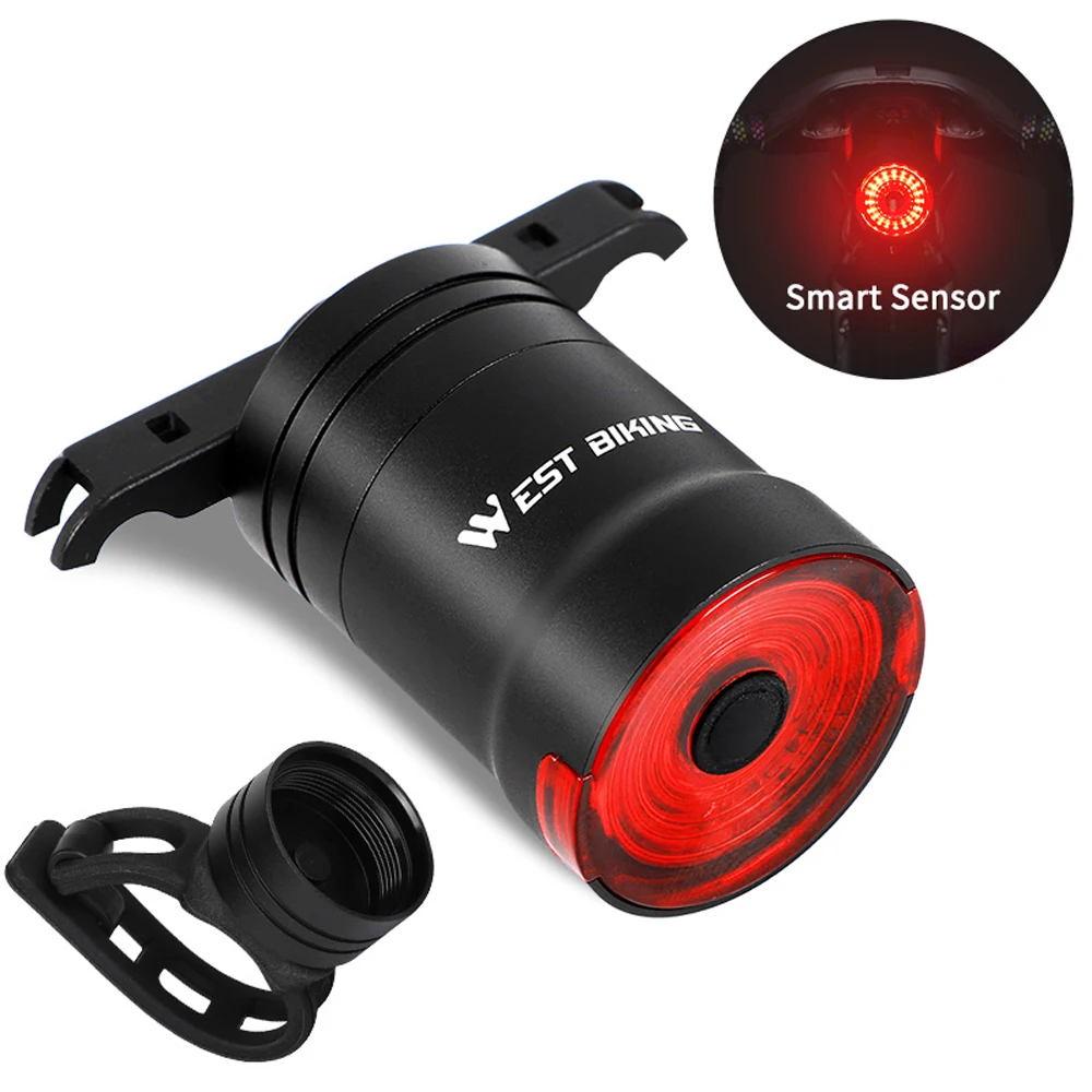 

Waterproof Rear Bike Light Flashlight Auto Brake Sensing IPX6 Intelligent Sensor LED Chargings Cycling Taillight