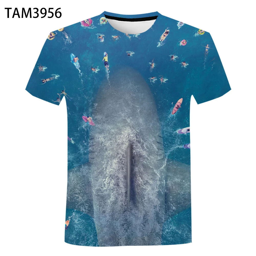 2021 летнее морское дно акулы для мальчиков и девочек милая красивая футболка