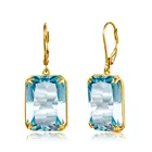 Женские серьги из серебра 925 пробы с аквамарином