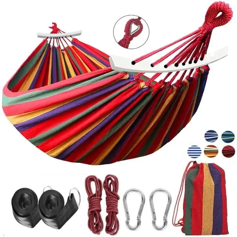 

Высококачественный бразильский двойной гамак, брезентовый двойной гамак для 2 человек, с сумкой для переноски, для патио, крыльца, сада, отды...