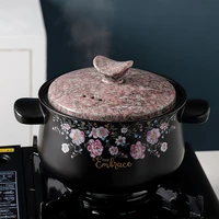 ceramic casserole korean round flower 1 5 5l multiple size saucepan soup pot home cooking supplies kitchen pot cookware