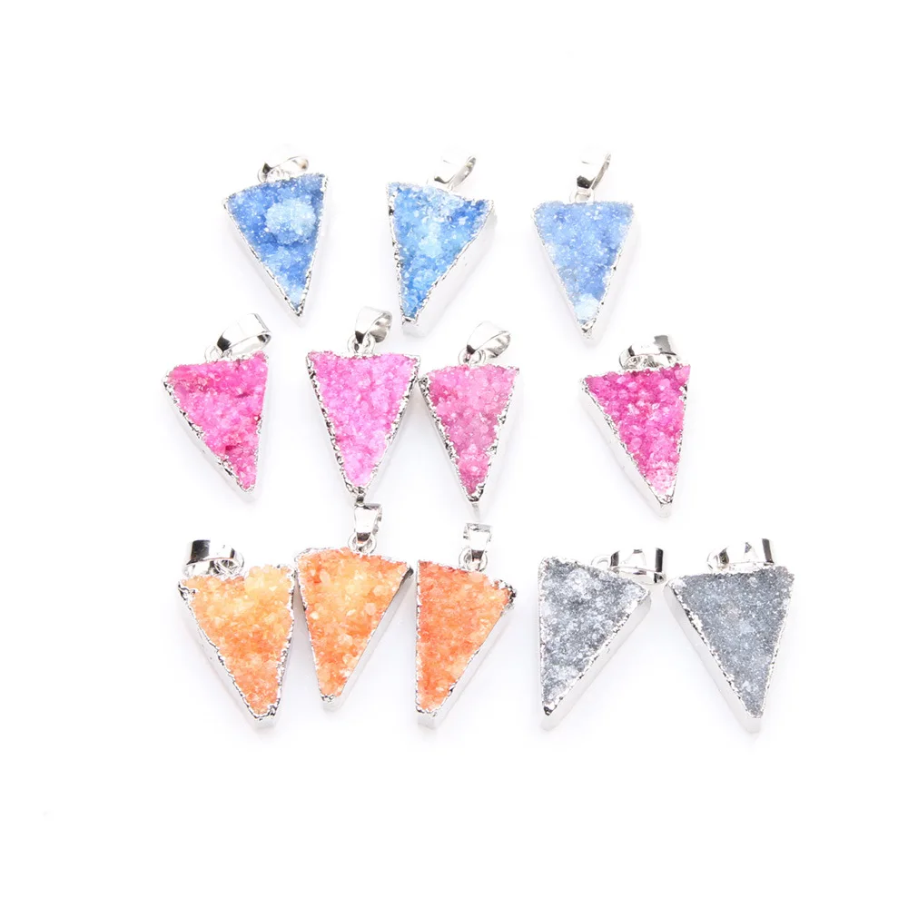 Модный кулон из натурального камня Женский кристаллический треугольный