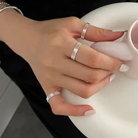 minimalist irregular surface gold silver color couple ring for women creativity geometric handmade opening fashion party jewelry