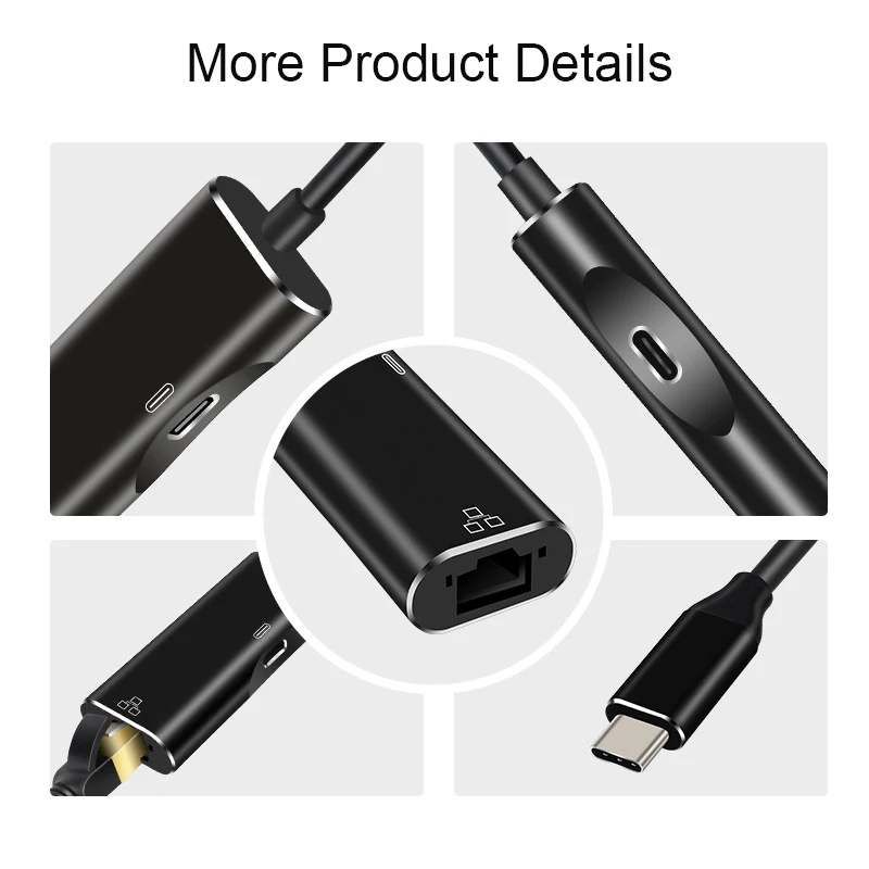 

USB Type C To RJ45 Ethernet Lan Adapter Network Card type C Interface to RJ45 100/1000Mbps for iPad Pro HUAWEI Xiaomi Converter