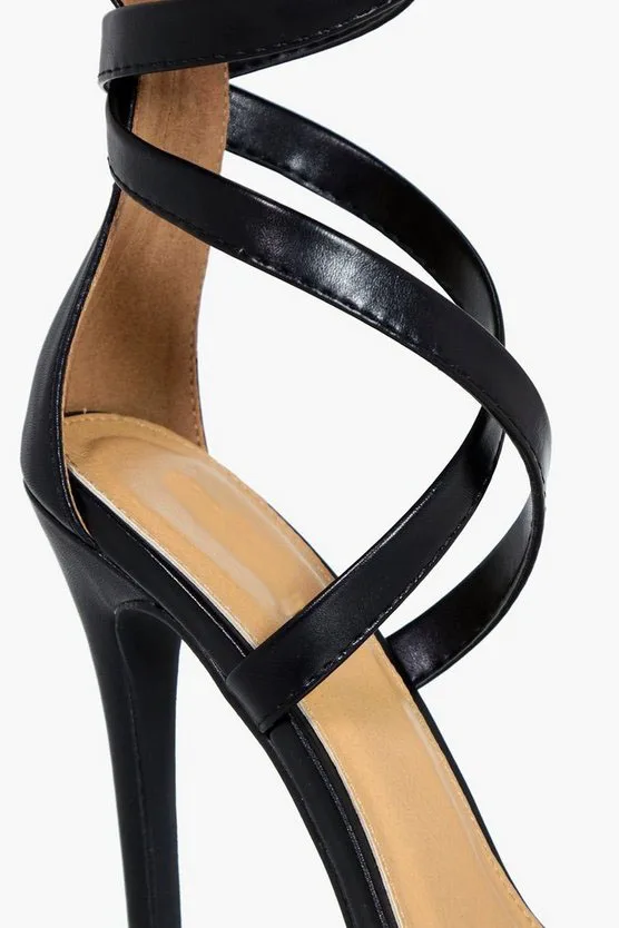 Beli Sandal Wanita Musim Panas Pita Sempit Antik Sandal Thong Tali Silang Hak Tinggi Ujung Persegi Sepatu Wanita 2021