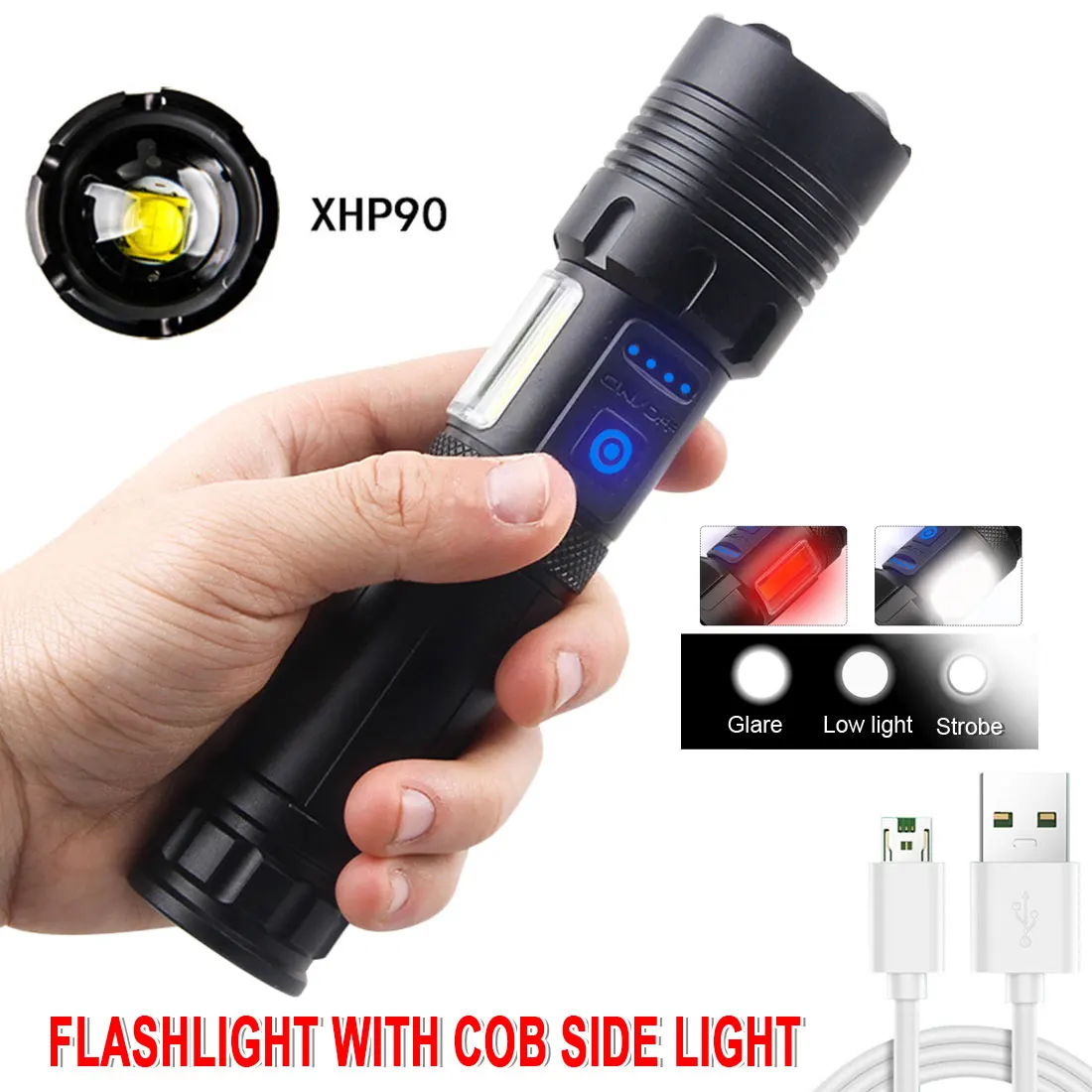 Kaufen Xhp70/Xhp90 Taktische Taschenlampe Mächtigsten Led Taschenlampe Mächtigsten Led Taschenlampe Hohe Qualität Lichter & Beleuchtung