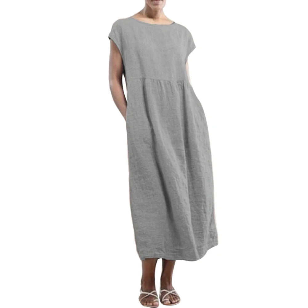 Платье-багги женское средней длины повседневное однотонное пляжное