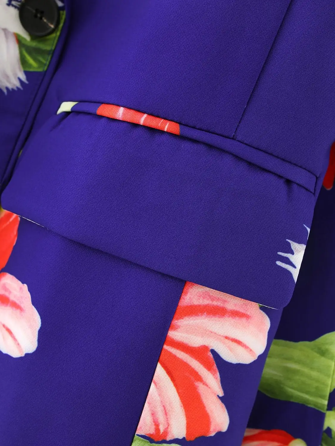 

2020 Autumn CHIC Double Breasted Buttons Flower Print Blazer Blue Vintage Women Mid Long Suit Coat Loose Femme Coat