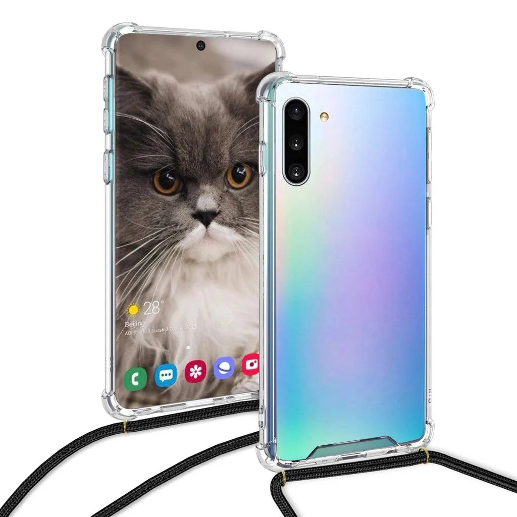 Binmer мобильный телефон чехол для Samsung Note 10 с шнурком шейный ремешок выдвижной