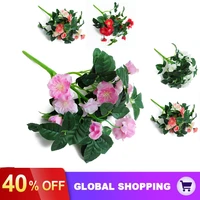 silk rose flower bouquet real touch fake flowers for wedding decoration bridal hold bouquet home garden supplie