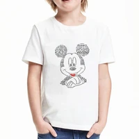 harajuku mickey mouse dream wonder future letter printed t shirt summer children short sleeve white tee kids casual tshirt