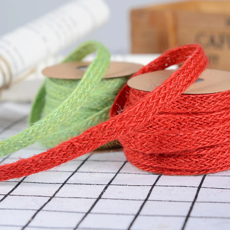 5 м разноцветная Ремесленная винтажная натуральная джутовая веревка для