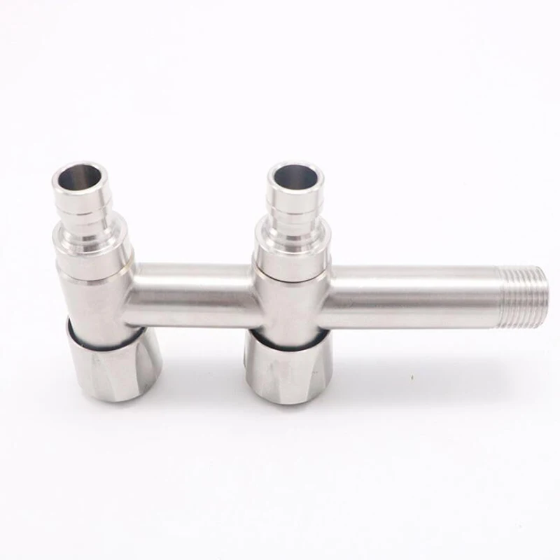 

High Quality 2 Water Outlet Washing Machine Faucet Tap Double Spout Garden Outdoor Water Tap Chrome Plated