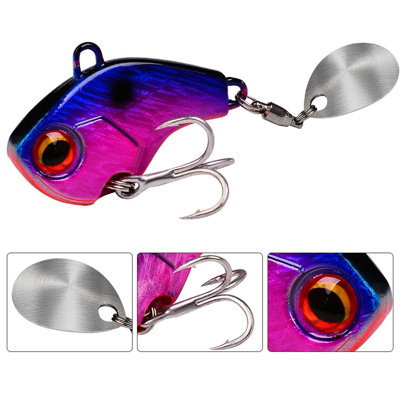 

Fishing lure VIB paillettes sink channel sub-baited Bait fishing gear with bright, rotating vibration Simulation Fish Skin hot