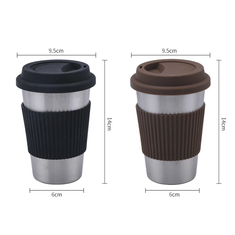 500 мл бутылка для воды кофейная чашка с силиконовыми крышками и рукавами