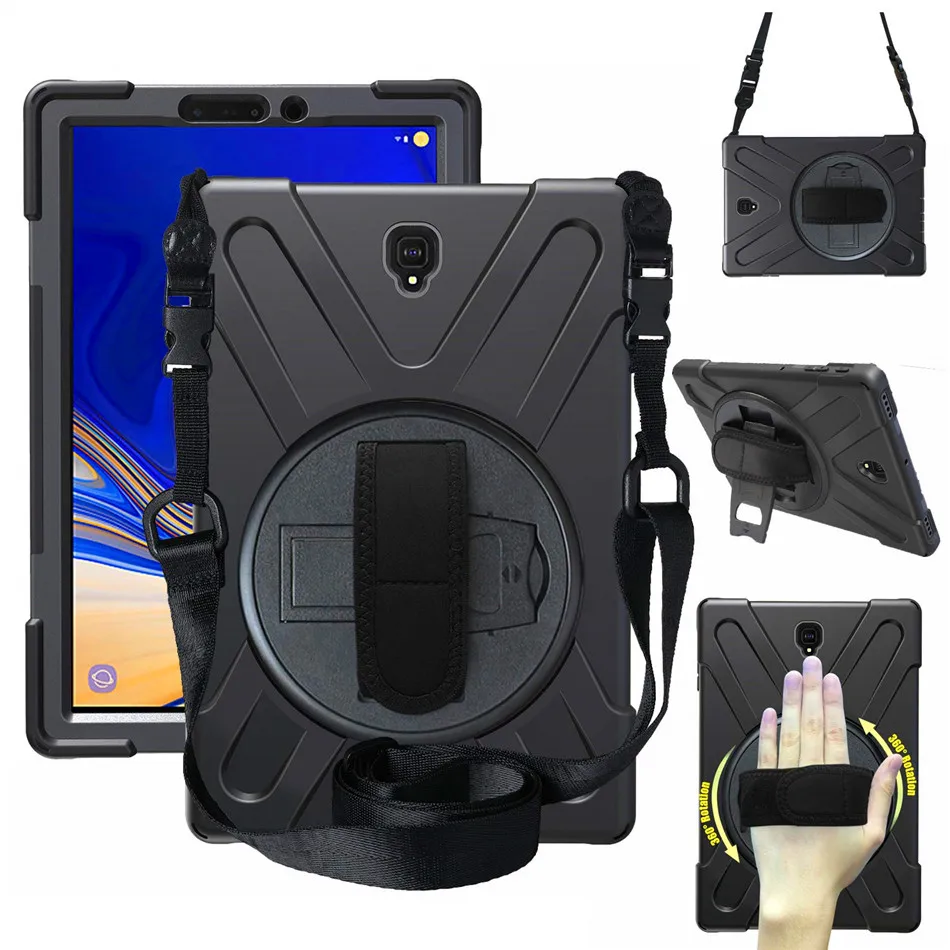 

Чехол для Samsung Galaxy Tab S4 10,5, SM T830, T835, T837, детский, безопасный для кожи, противоударный, жесткий чехол с ремешком на руку и шейным ремешком
