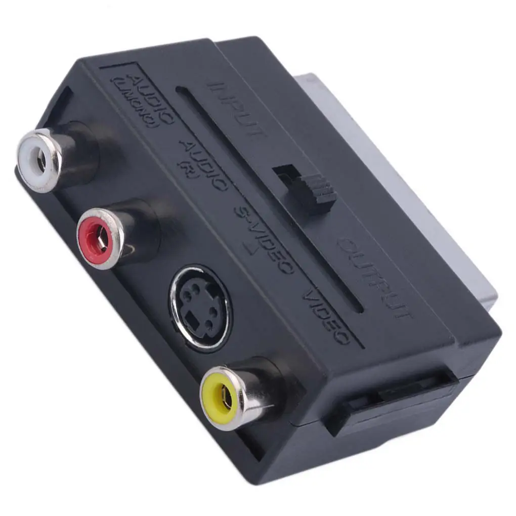21Pin Переходник SCART на 3RCA адаптер RGB Scart Композитный RCA S видео AV ТВ аудио адаптер| |